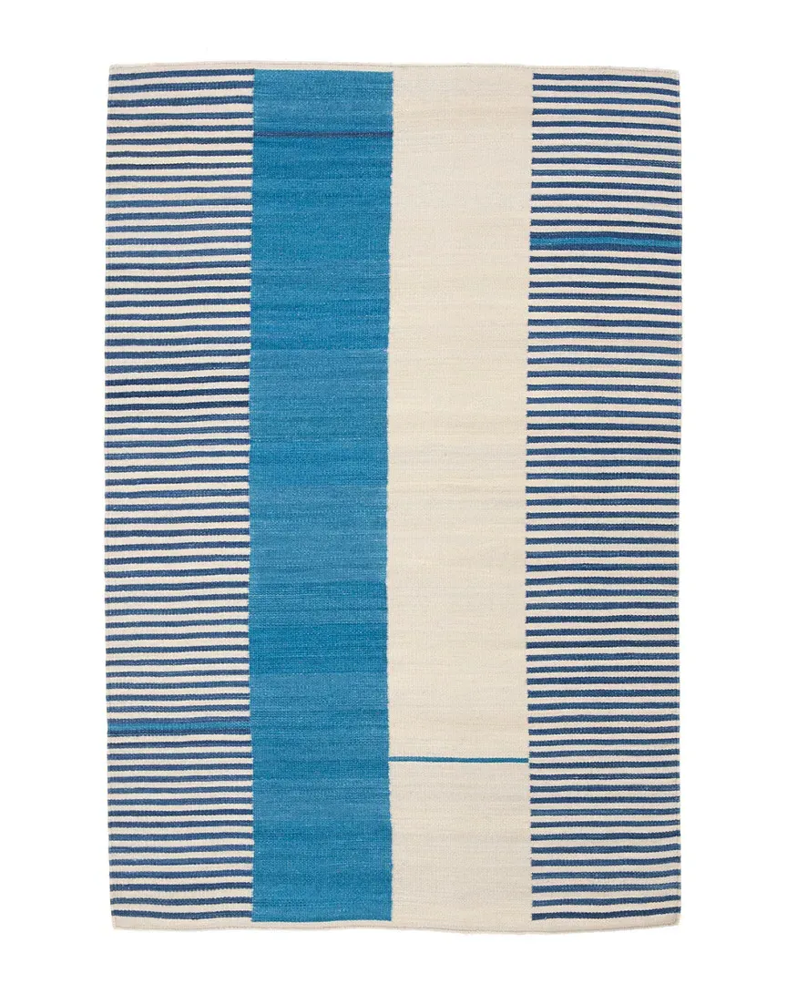 Aryn Stripe Rug - Pool, Wool image