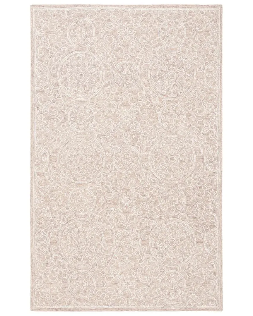 Hand Tufted Area Rug - Beige, Wool & Cotton