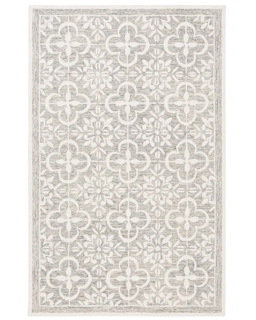 Hand Tufted Area Rug - Grey, Wool & Cotton