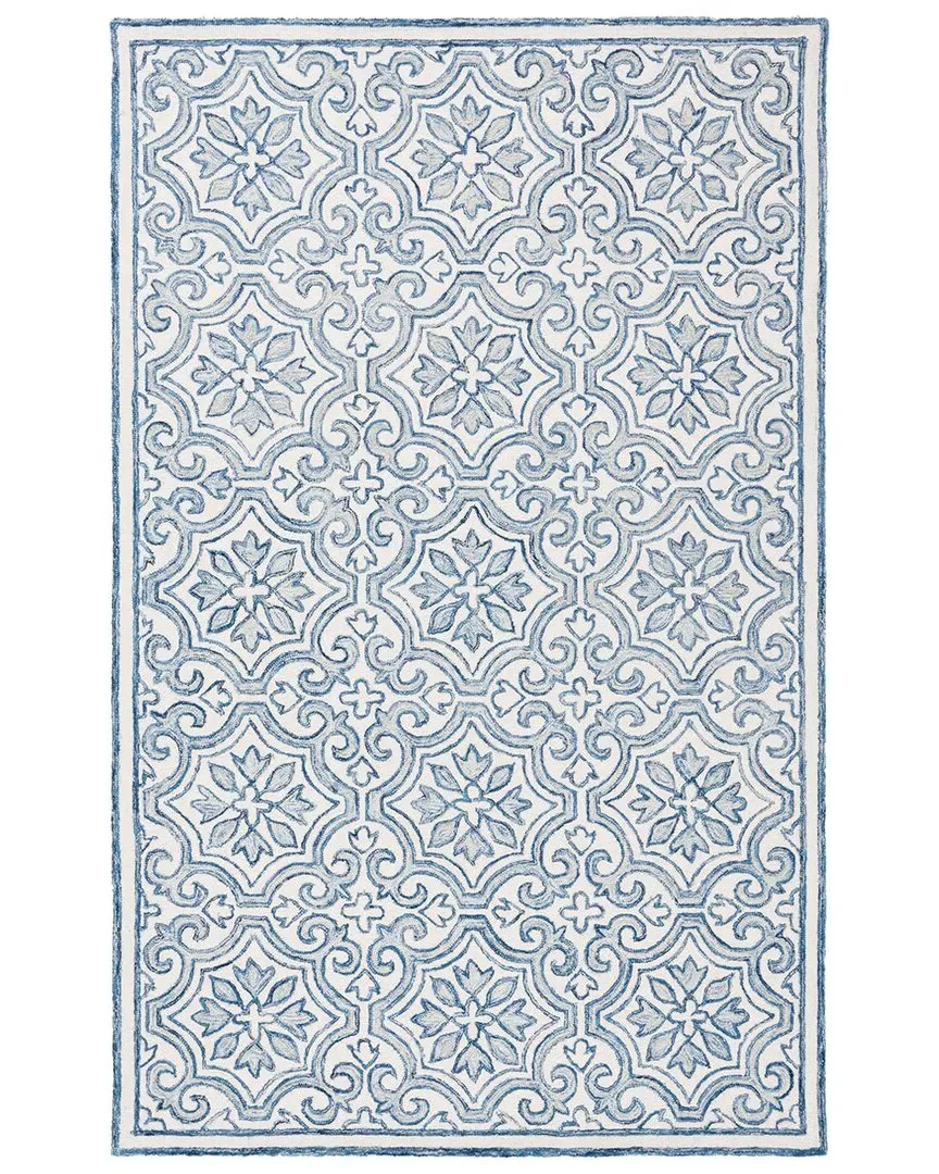 Hand Tufted Area Rug - Navy, Wool & Cotton