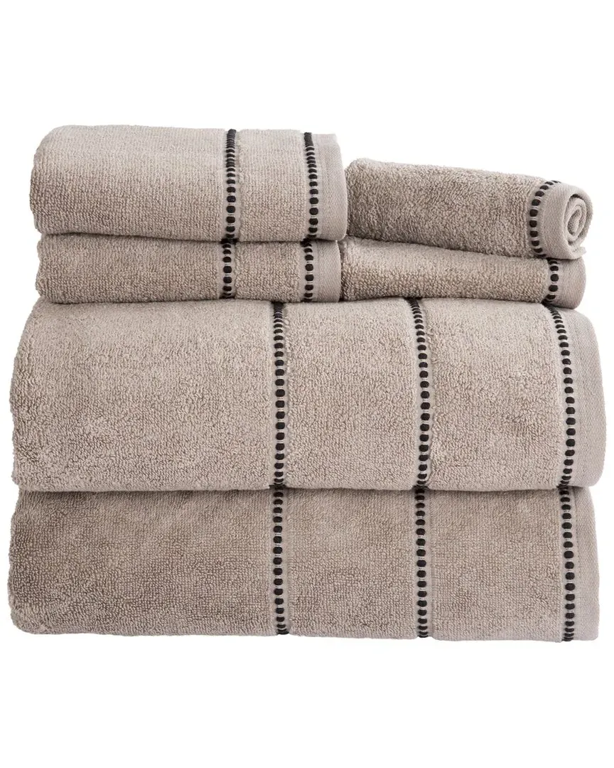 6-Piece Towel Set with Zero Twist - Taupe, Cotton