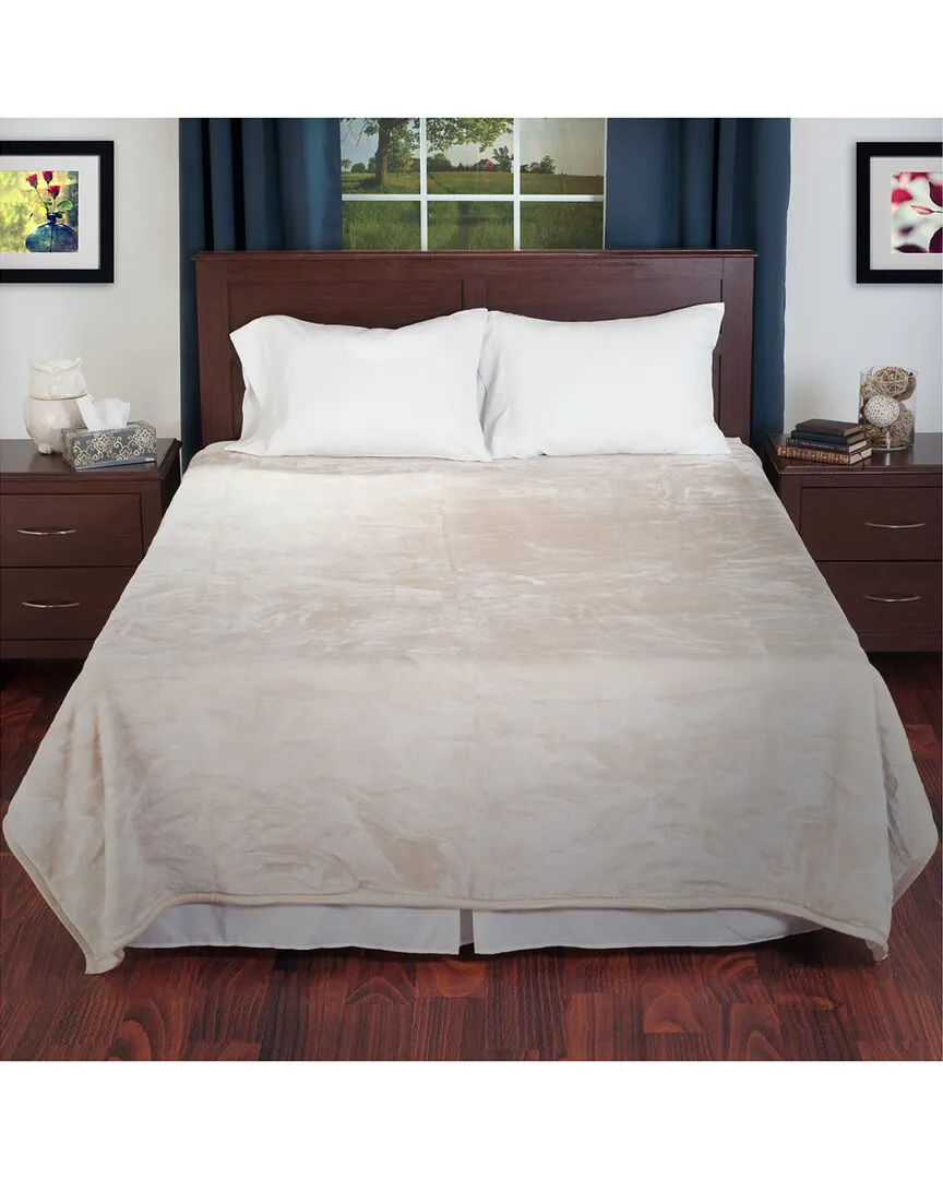 Faux Mink Weighted Blanket - Beige, Polyester image