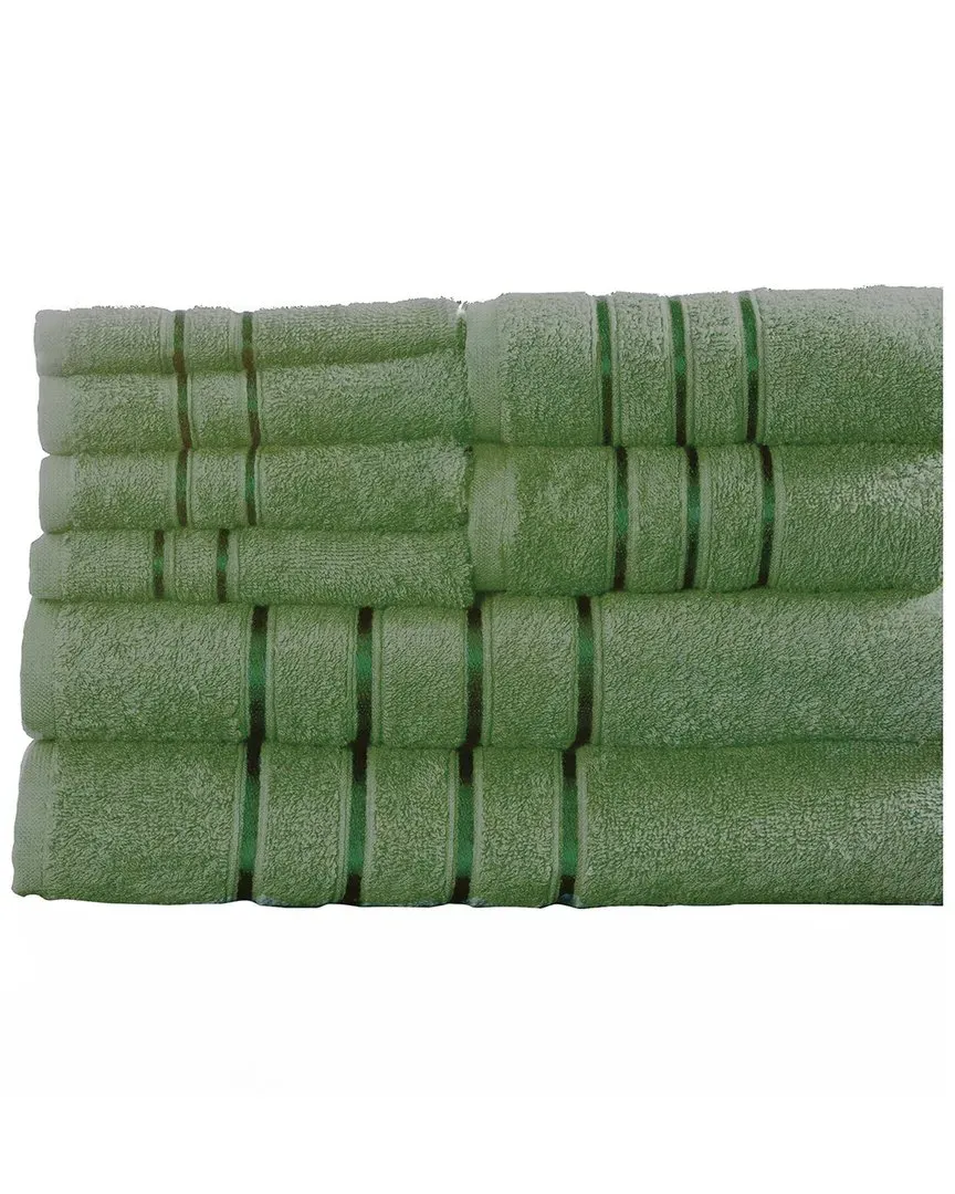 Plush 8-Piece Bath Towel Set - Green, Cotton image