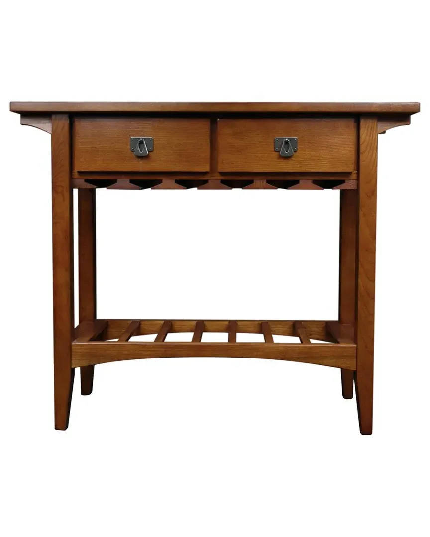 Mission 2-Drawer Wine Stand with Glass Storage - Russet image