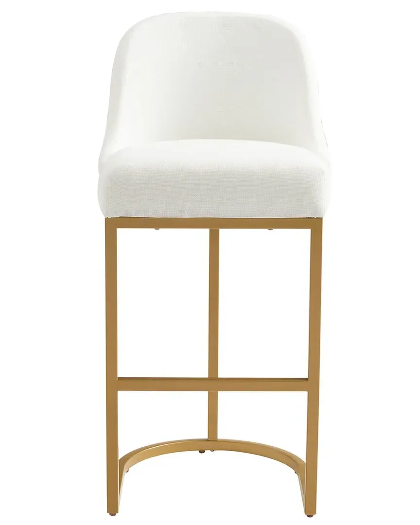 Set of 2 Barrelback Bar Stools with High Density Foam - Gold image