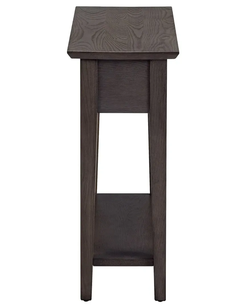 Teegan Narrow Side Table with Drawer - Smoke Gray, Ash image