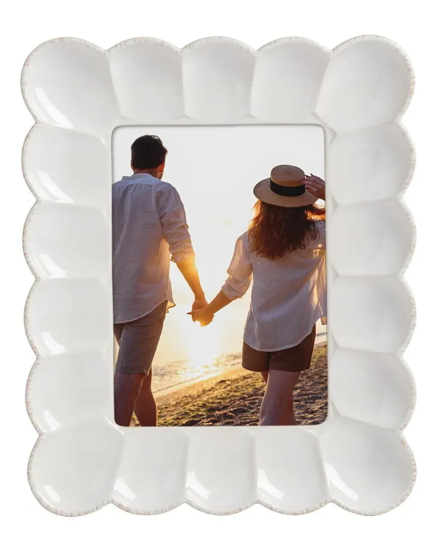 French Perle Scallop 5x7 Frame - White, Stoneware