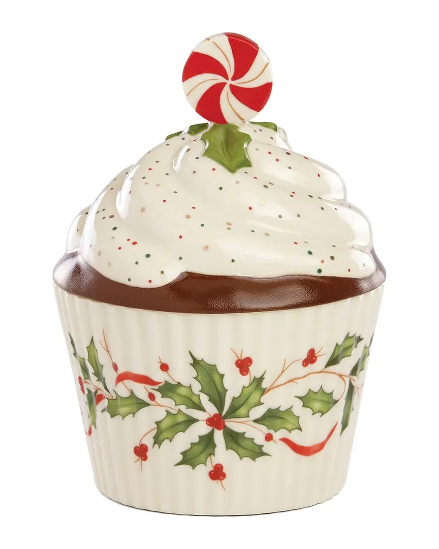 Hosting The Holidays Bakeshop Cupcake Candy Dish - White image