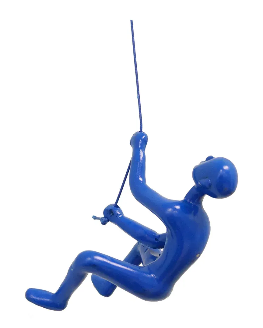 Climbing Man Wall Art - Blue, Resin image