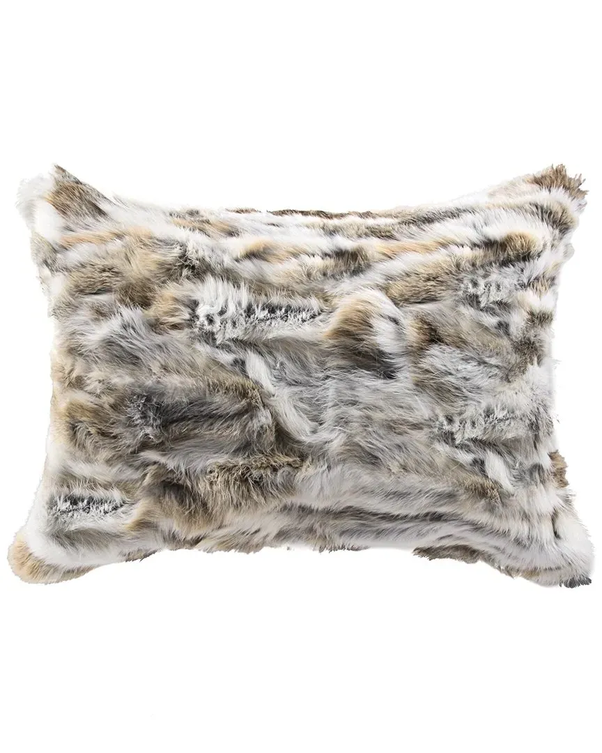 Rabbit Fur Pillow - Tan