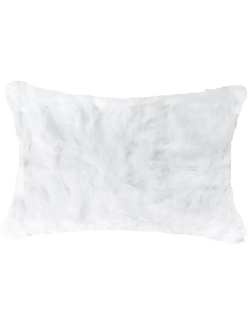 Rabbit Fur Pillow - White image
