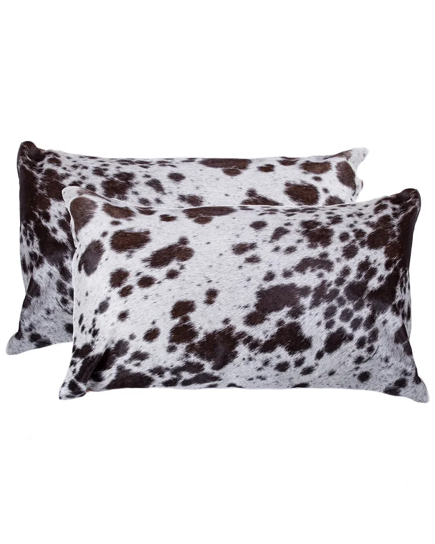 Torino Kobe Set of 2 Throw Pillows - Brown, Cowhide