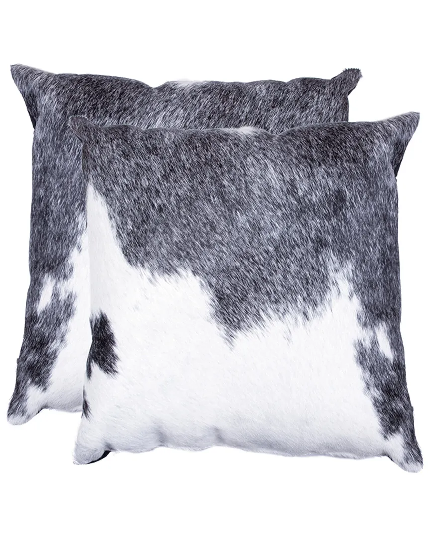 Torino Kobe Set of 2 Throw Pillows - Grey, Cowhide