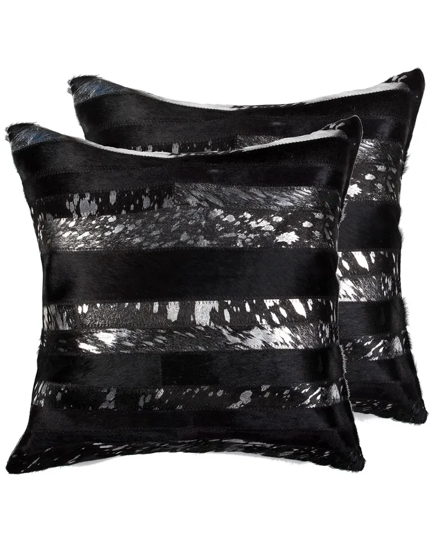 Torino Madrid Set of 2 Pillows - Black, Cowhide image