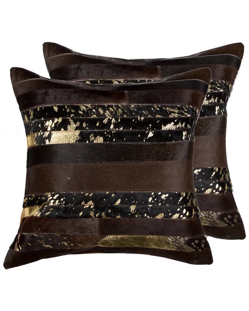 Torino Madrid Set of 2 Pillows - Chocolate, Cowhide