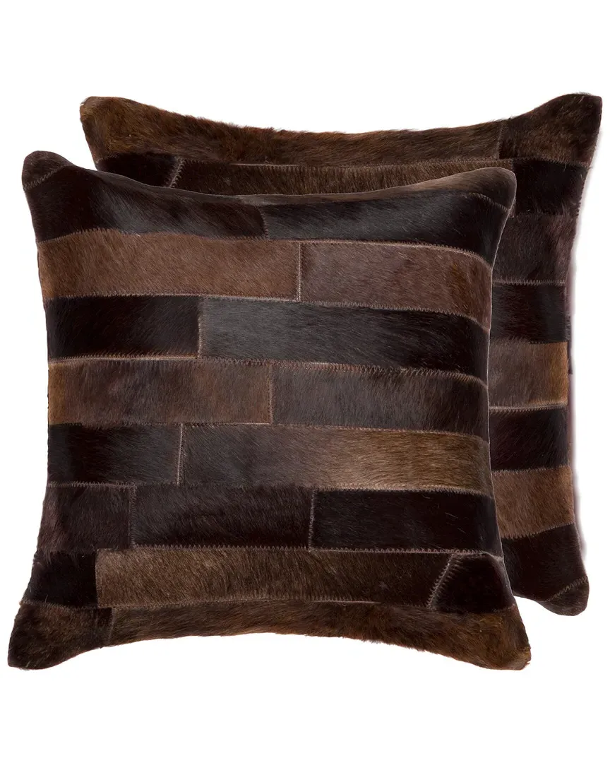 Torino Madrid Set of 2 Pillows - Chocolate, Cowhide