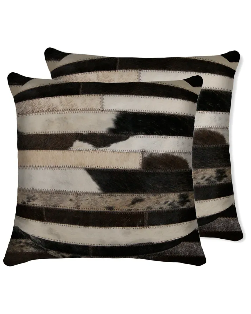 Torino Madrid Set of 2 Pillows - Tricolor, Cowhide