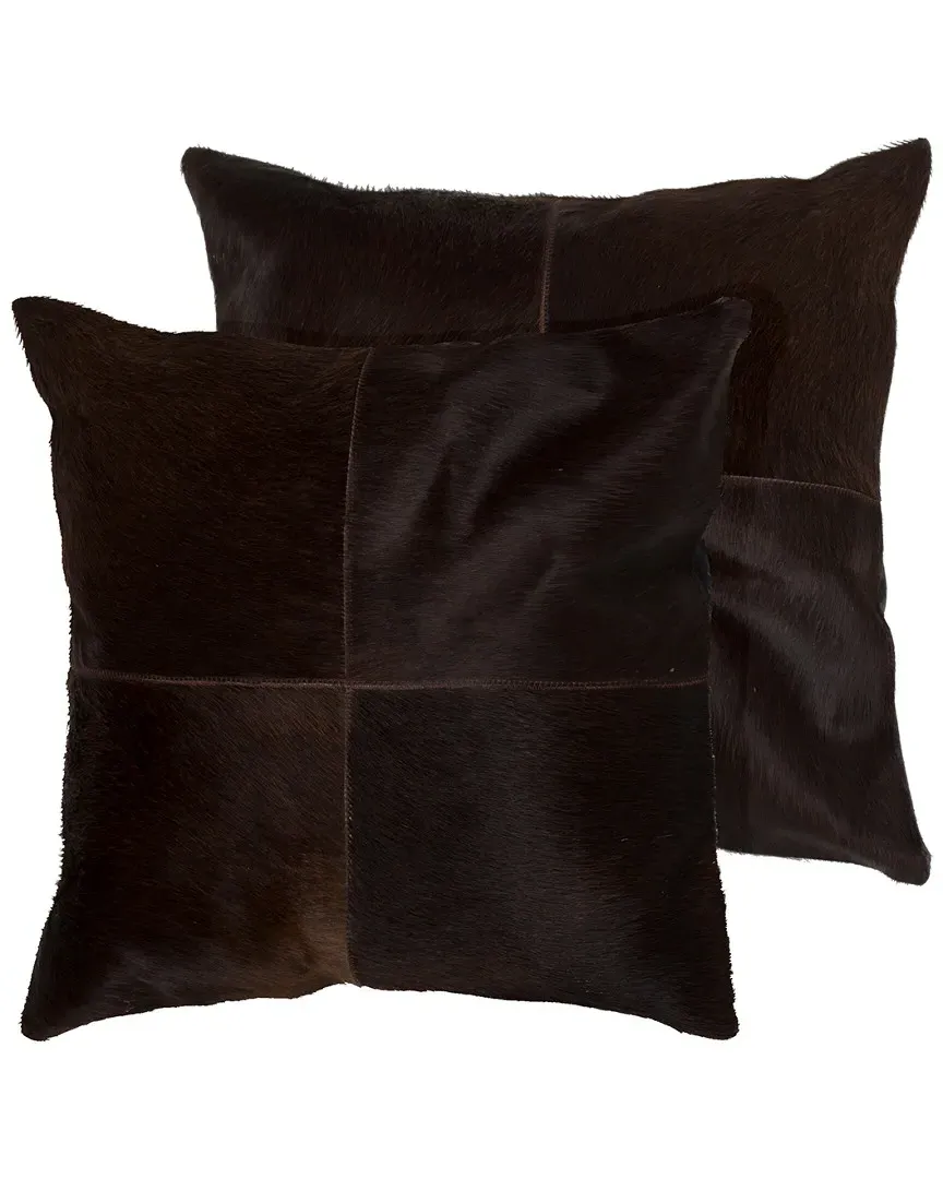 Torino Quattro Set of 2 Pillows - Chocolate, Cowhide image