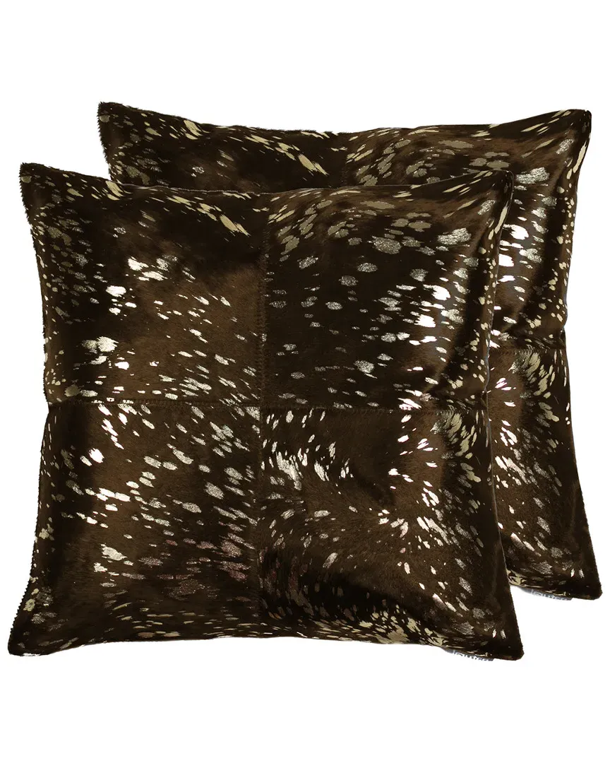 Torino Quattro Set of 2 Pillows - Gold, Cowhide