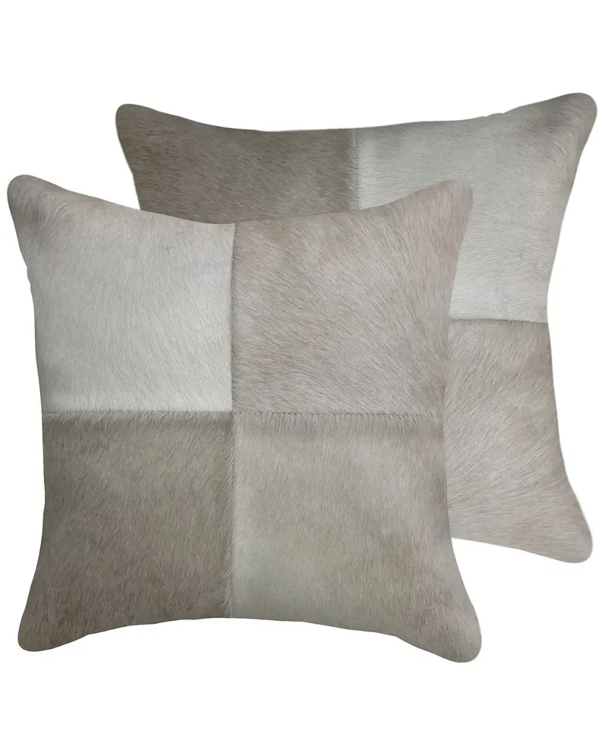 Torino Quattro Set of 2 Pillows - Grey, Cowhide