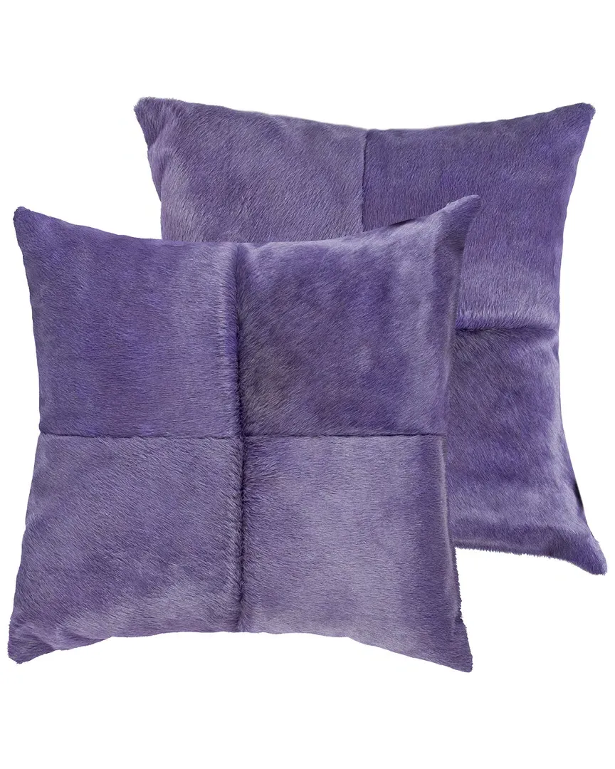 Torino Quattro Set of 2 Pillows - Purple, Cowhide