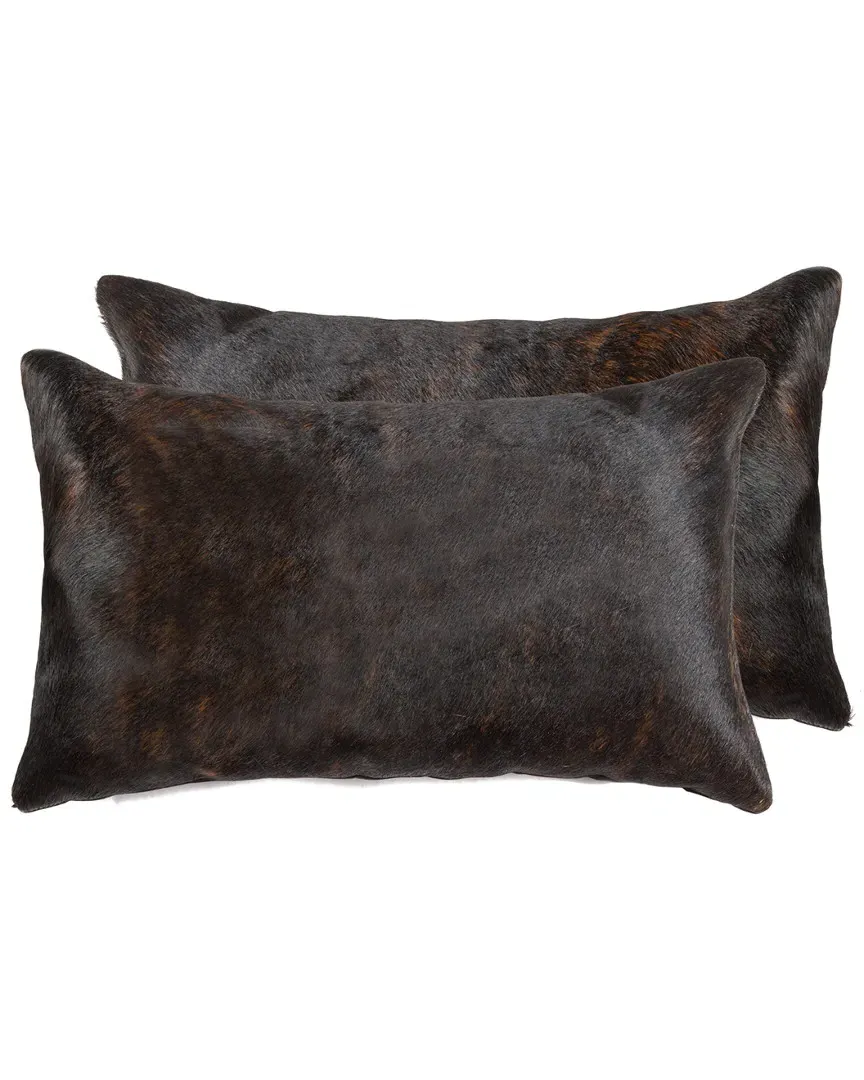 Torino Set of 2 Cowhide Pillows - Chocolate