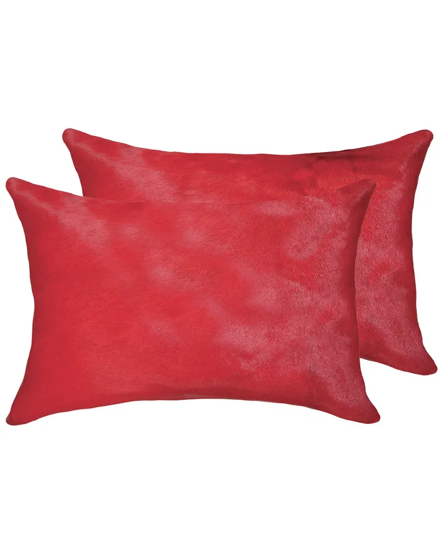 Torino Set of 2 Cowhide Pillows - Firecracker