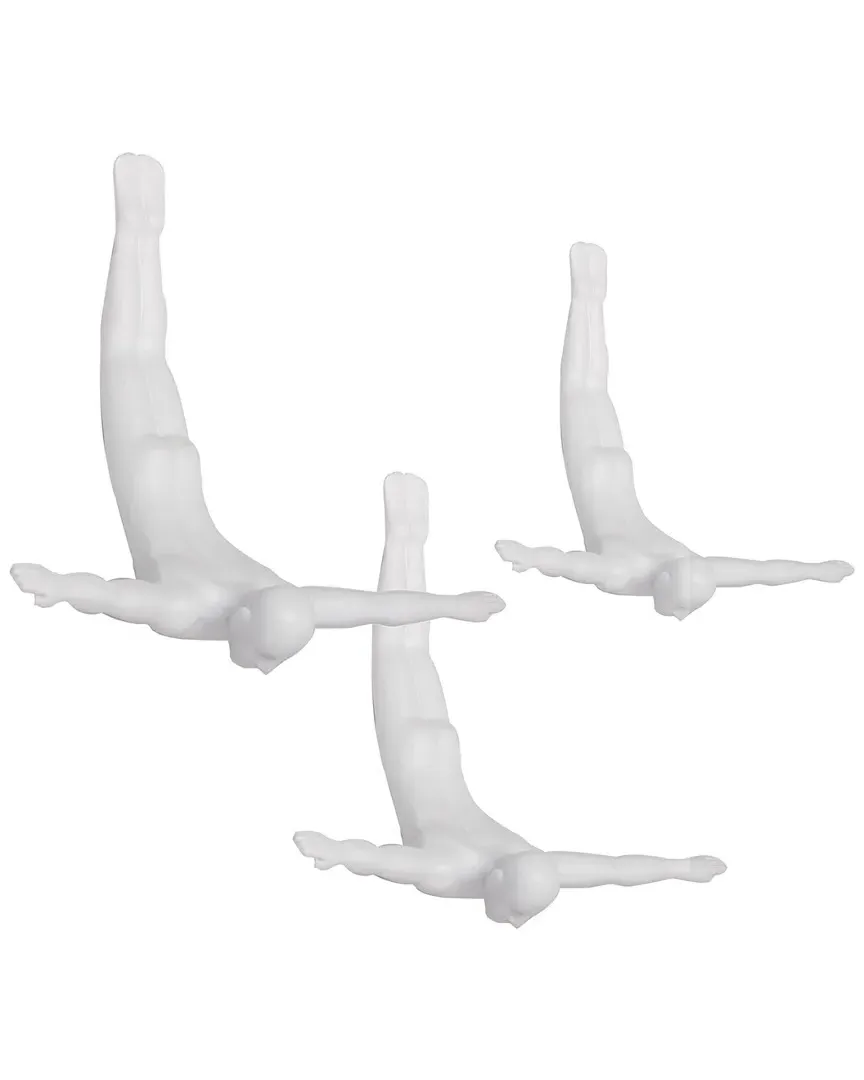 Wall Diver 3-Pack Wall Art Set - White, Resin