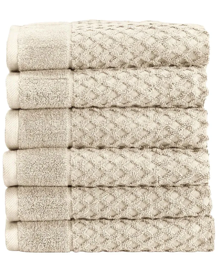 Cotton Diamond Waffle Washcloths 6 Pack - Oatmeal