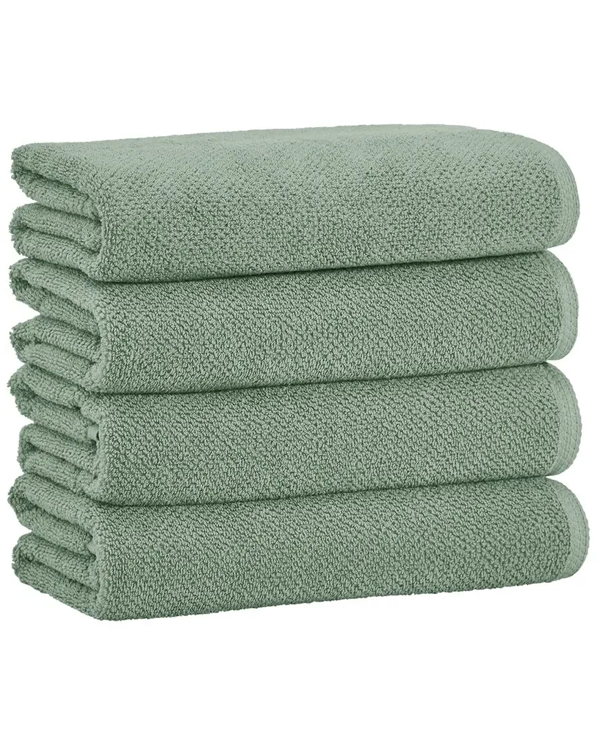 Textured Bath Towel 4 Pack - Eucalyptus, Cotton