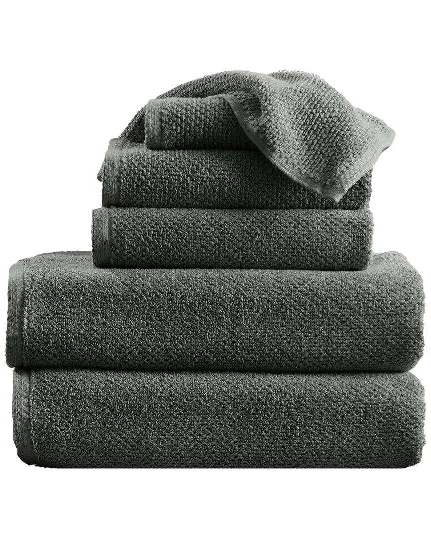 Textured Bath Towel 6 Piece Set - Midnight, Cotton