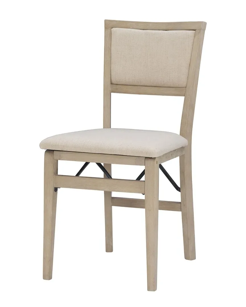 Keira Padded Folding Chair - Greywash, Rubberwood image