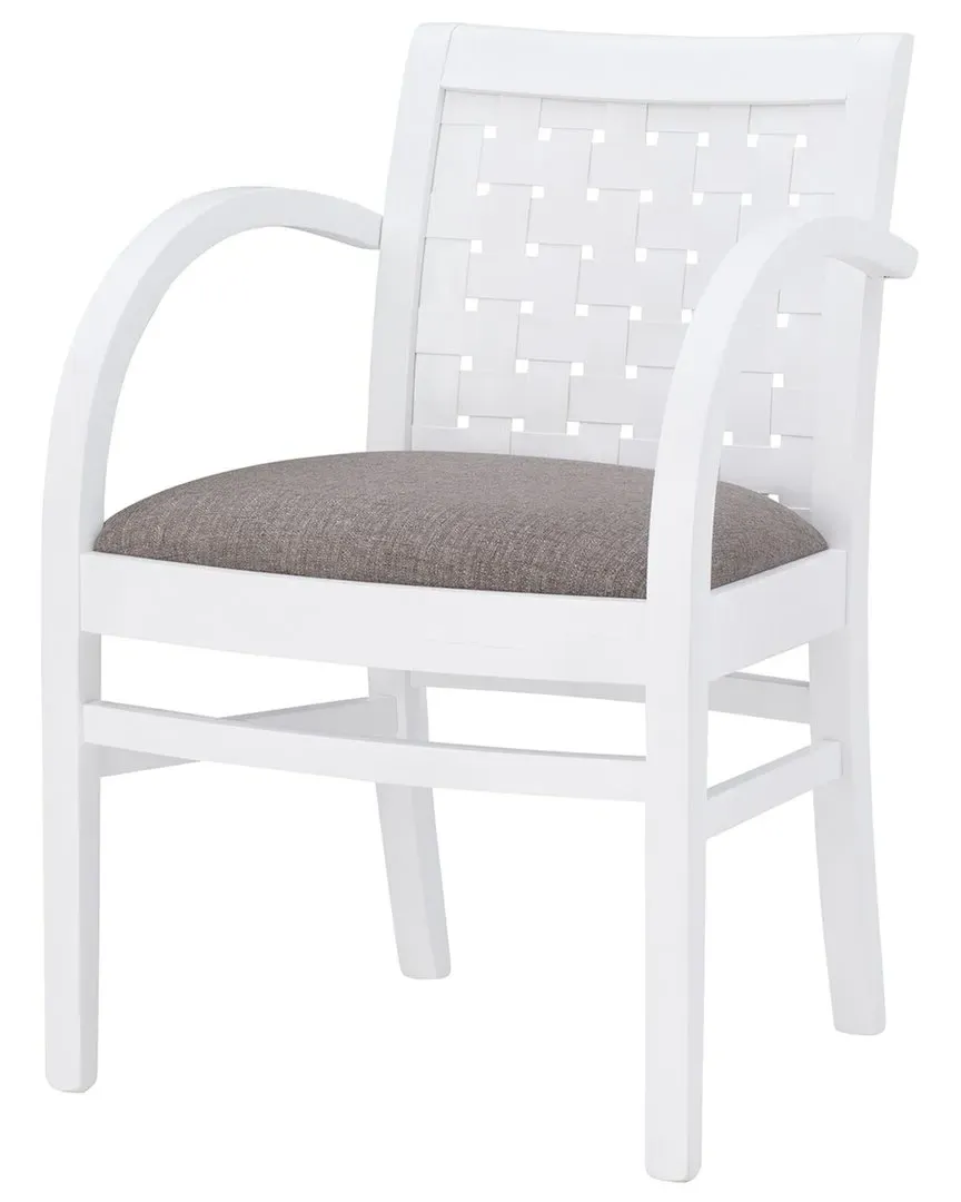 Samantha Woven Arm Chair - White, Beechwood image