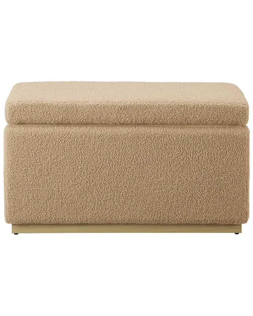 Sunny Rectangle Ottoman with Storage - Tan, Sherpa