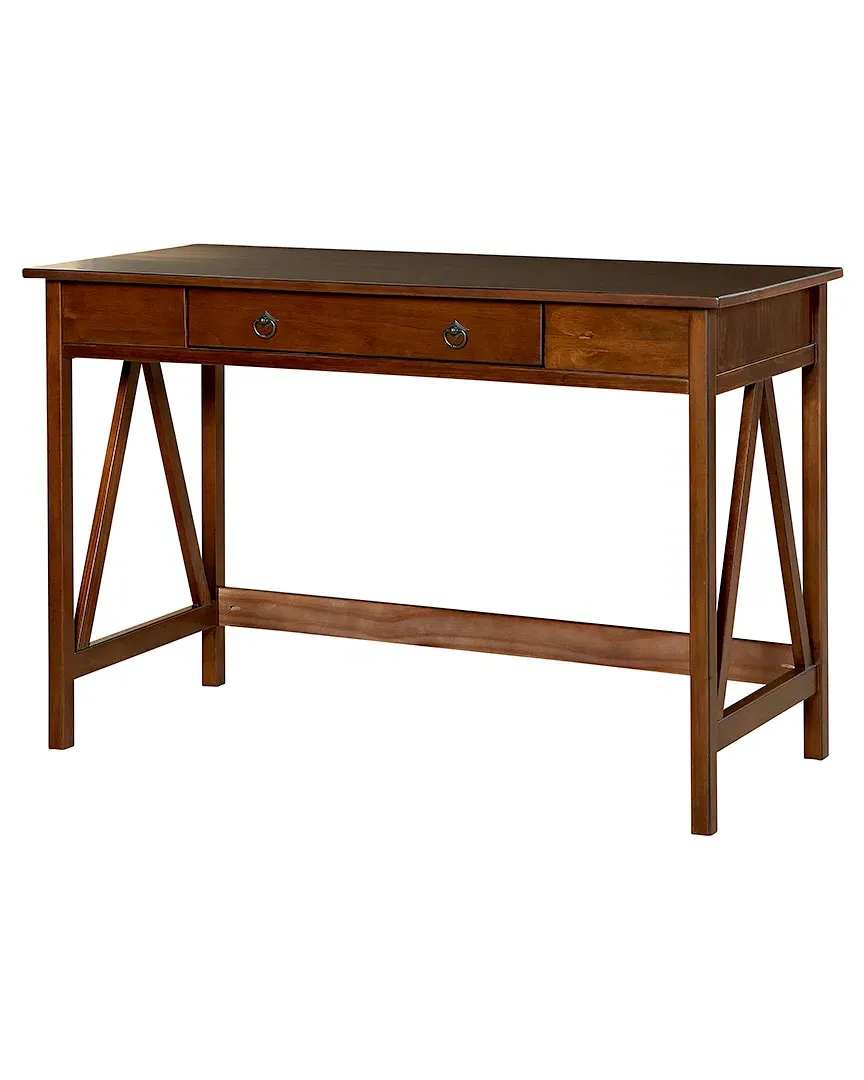Titian 46in Pine Desk with Drawer - Antique Tobacco image