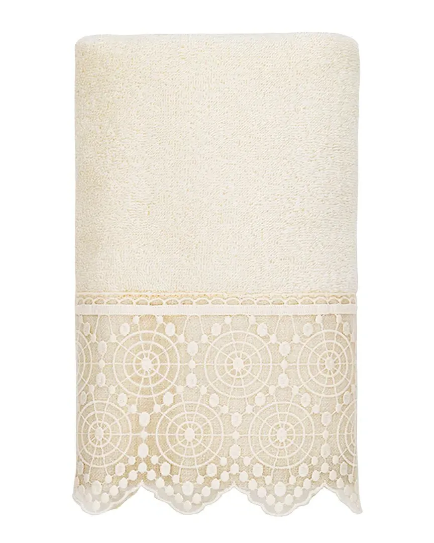 Arian Lace Embellished Hand Towel - Cream, Turkish Cotton image