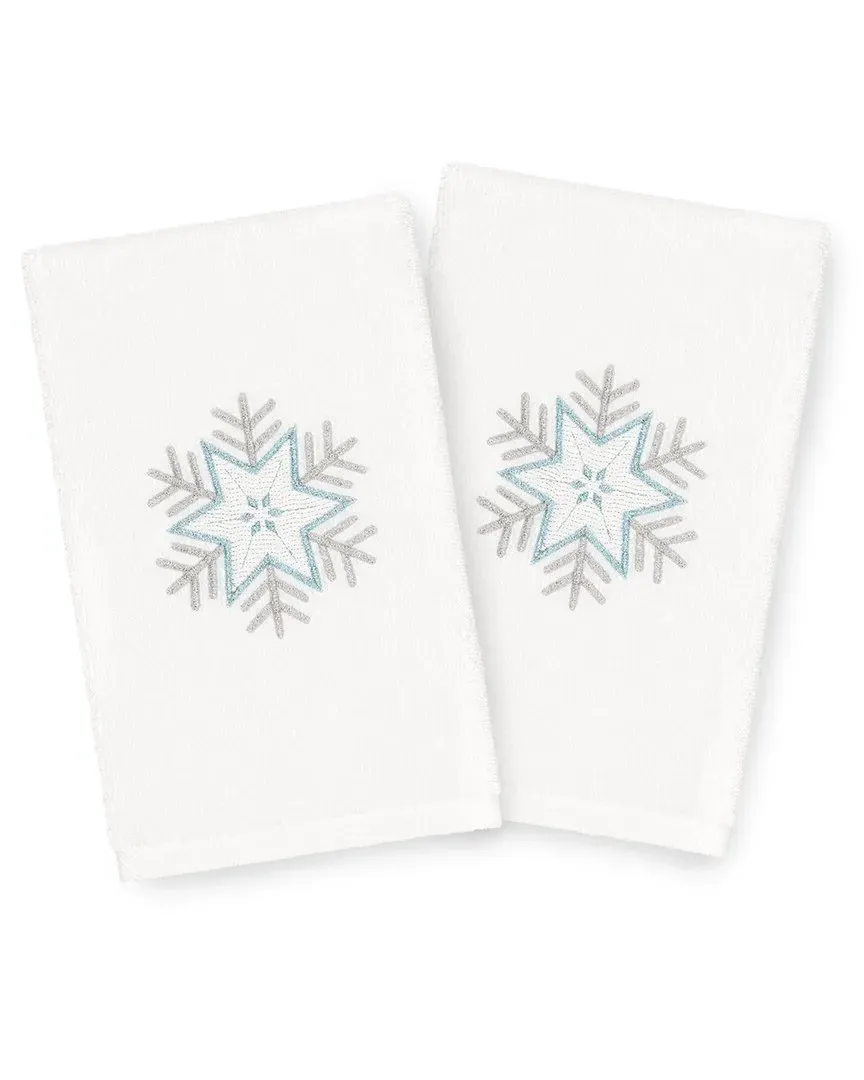 Christmas Crystal Hand Towels Set of 2 - White, Cotton image