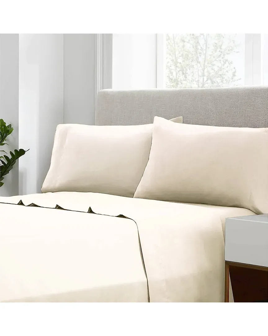 Cotton 400TC Solid Sateen Sheet Set - Ecru
