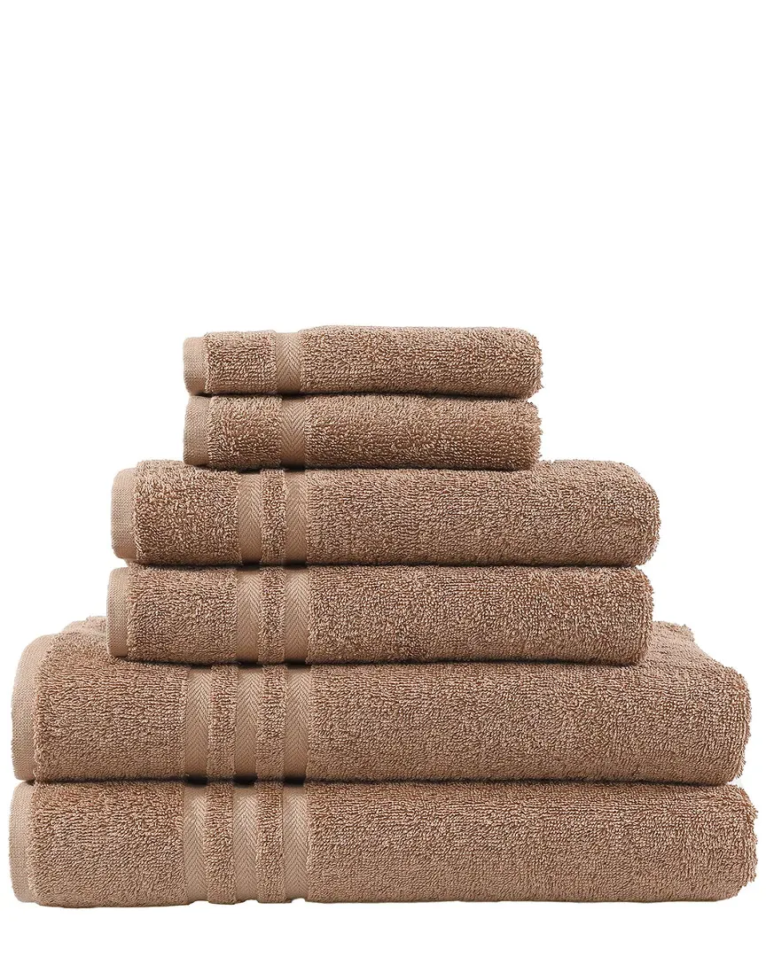 Denzi 6-Piece Towel Set - Latte, Cotton
