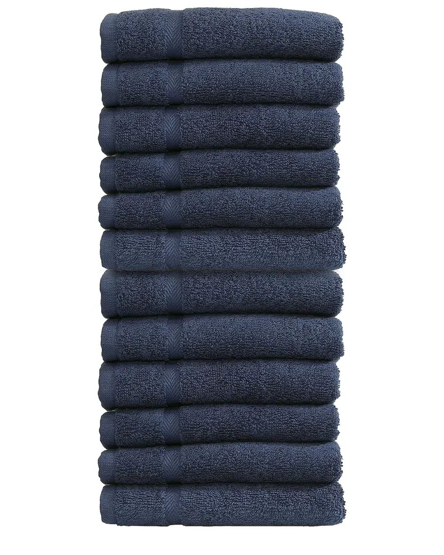 Denzi Set of 12 Washcloths - Twilight Blue, Cotton
