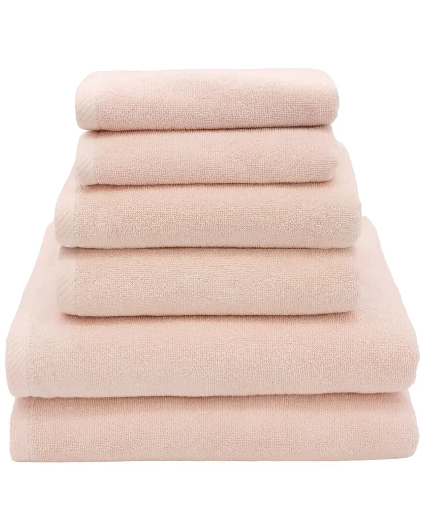 Ediree 6-Piece Towel Set - Blush, Turkish Cotton