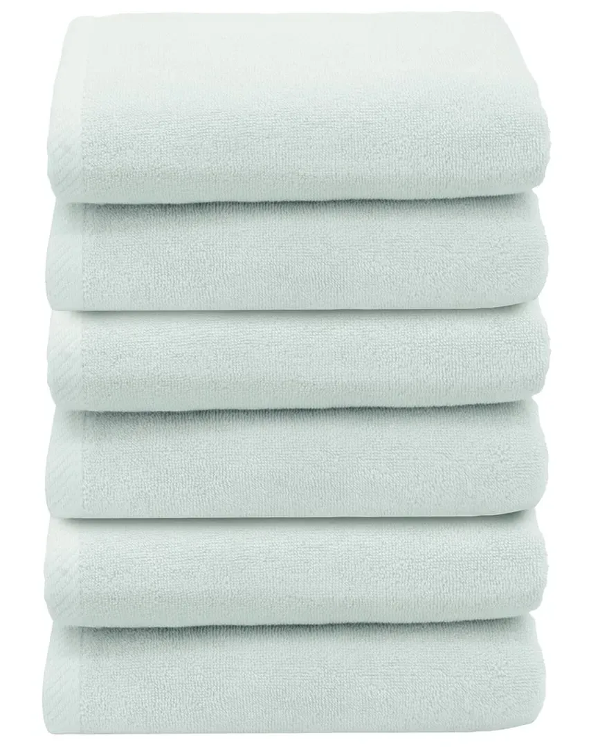 Ediree Hand Towels Set of 6 - Aqua, Turkish Cotton image