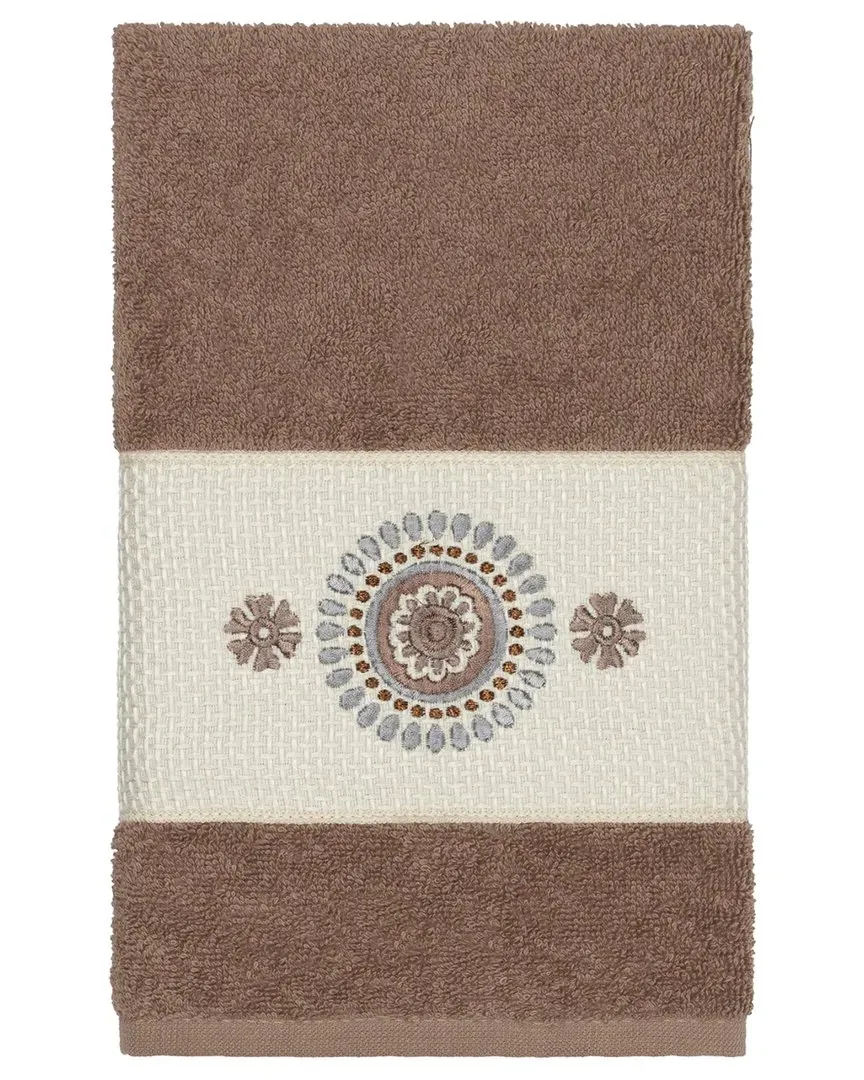 Isabelle Embellished Hand Towel - Latte, Turkish Cotton image