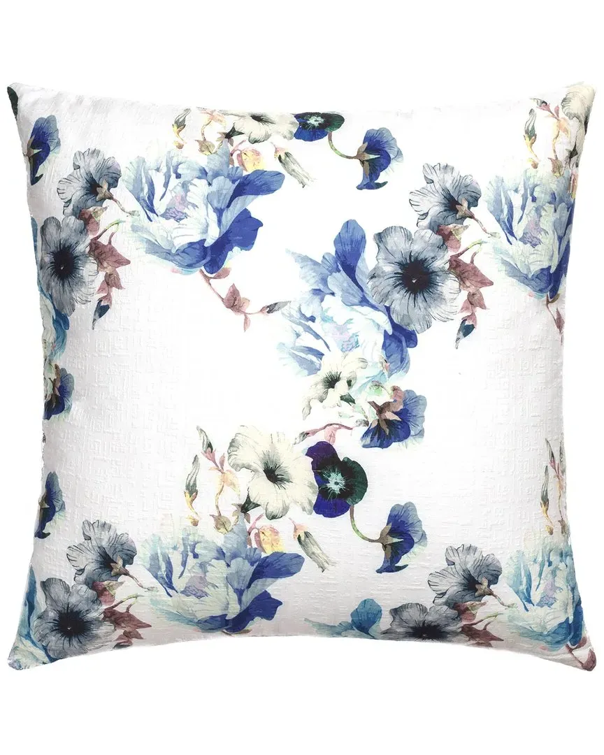 Morning Glories Square Pillow Cover - Blue, Cotton image
