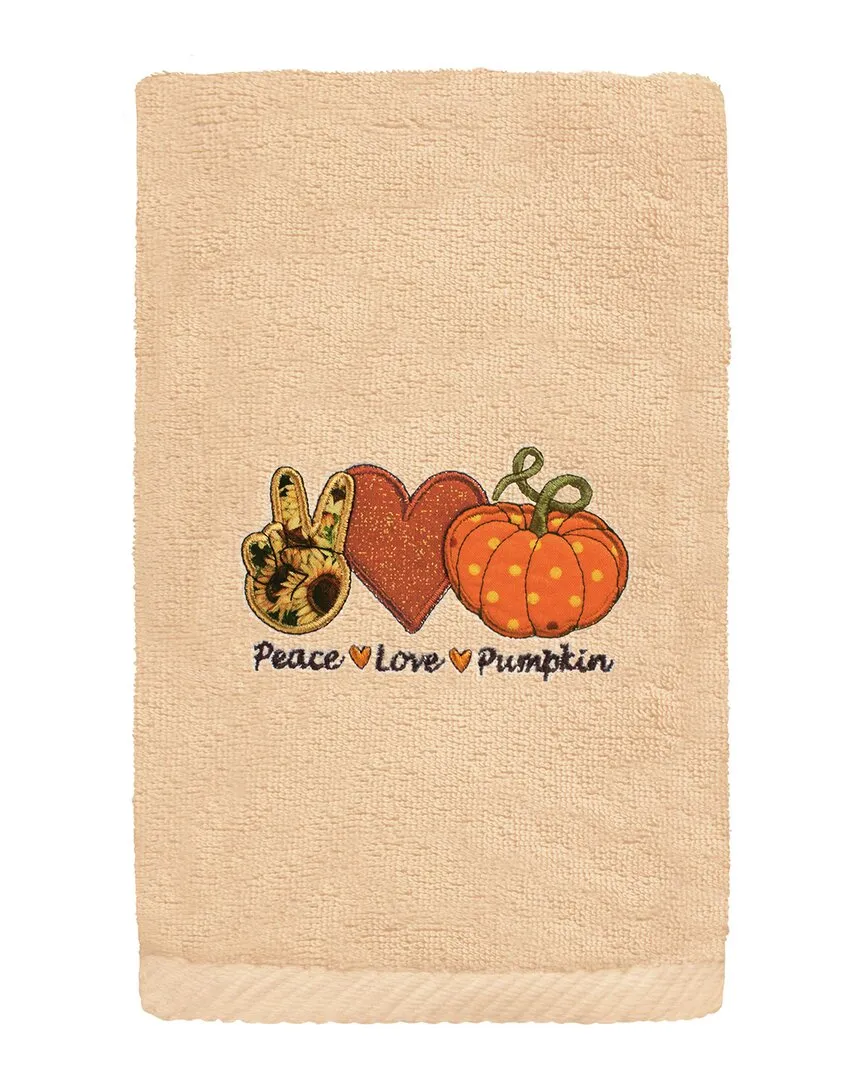 Peace Love Pumpkin Hand Towel - Sand, Turkish Cotton image
