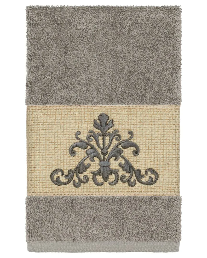 Scarlet Embellished Hand Towel - Grey, Turkish Cotton image