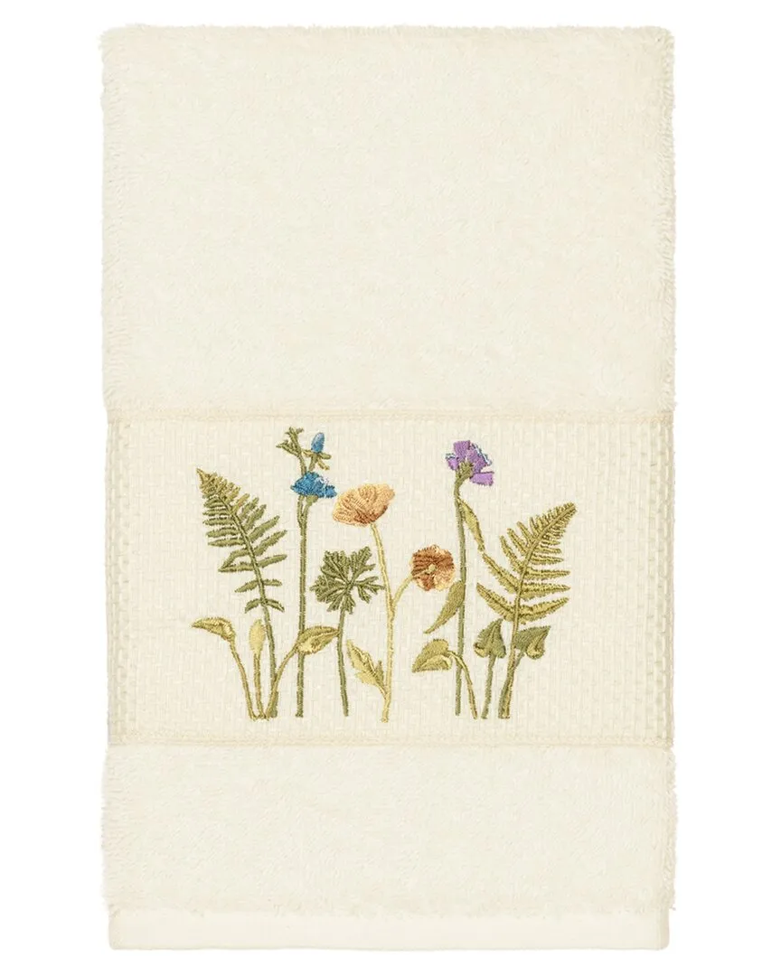 Turkish Cotton Serenity Embellished Hand Towel - Cream