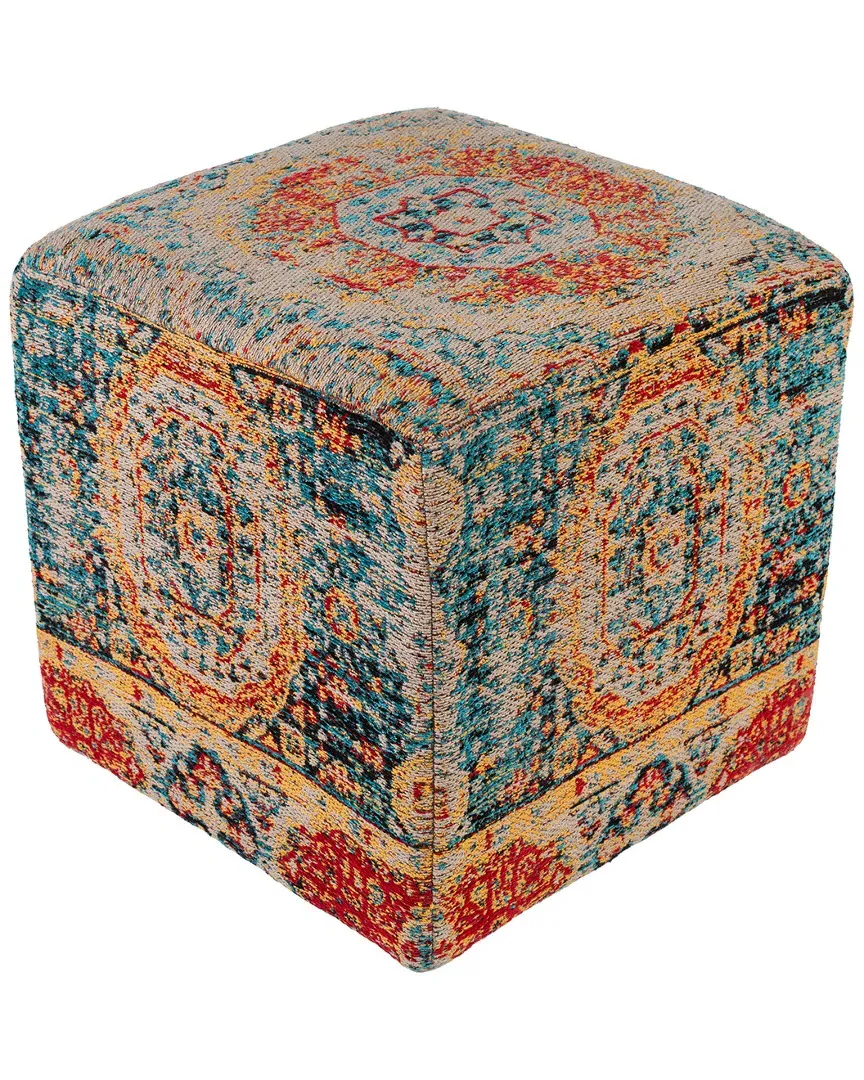 Surya Amsterdam Pouf - Bright Blue, Polyester