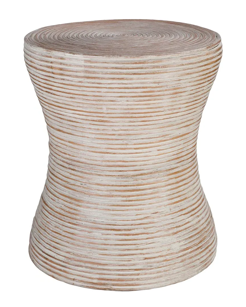 Surya Balinese Accent Table - White, Rattan image