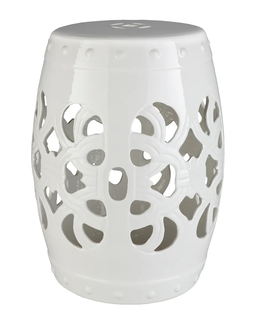 Surya Brinnon Stool - White, Ceramic